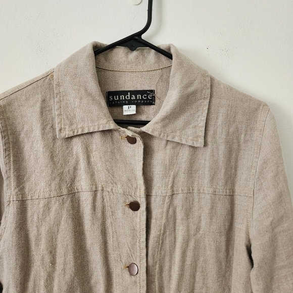 Sundance Button Front Linen Jacket Size P (Small) - Picture 2 of 10